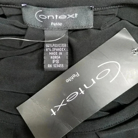 Context NWT Pleated Black Trapeze Shift Dress Oversized Petite Small - Picture 7 of 10